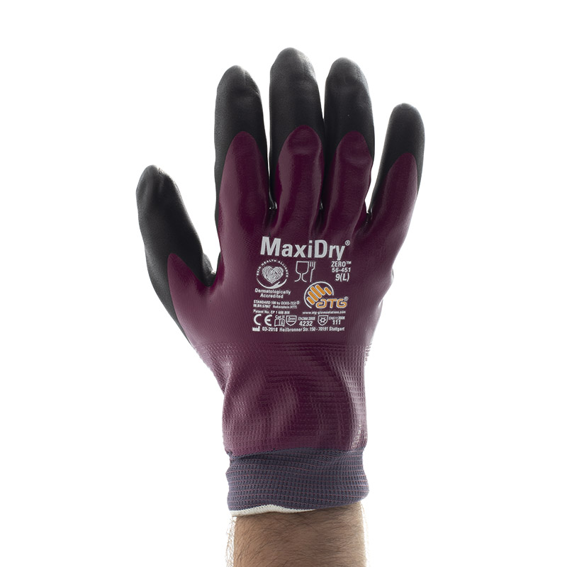 9/L by ATG MaxiDry 3/4 Coated 56-425 Nitrile Foam Palm Coated Work gloves 