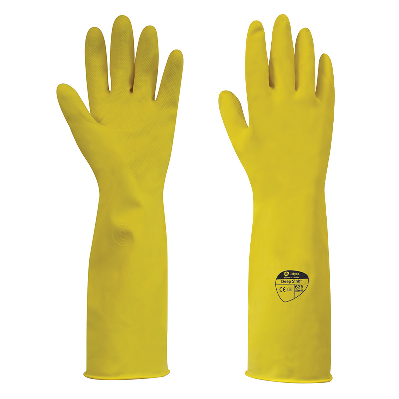Polyco Deep Sink Extra Long Rubber Washing Up Gloves - SafetyGloves.co.uk