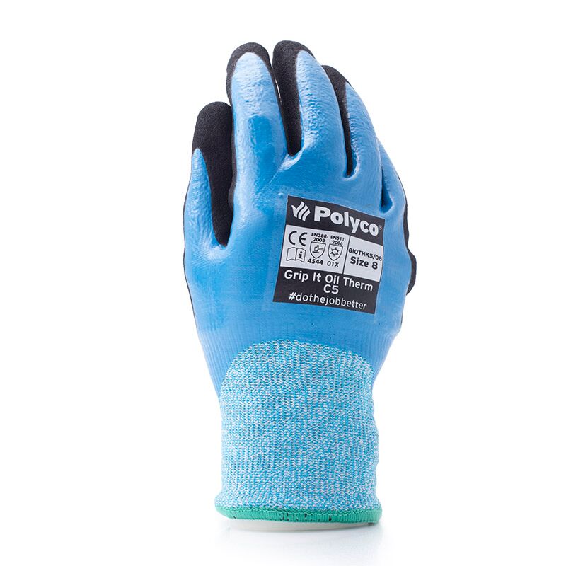 Polyco Grip It Oil C5 GIOK//07 cut resistant gloves dual nitrile size 7 x 2 pair