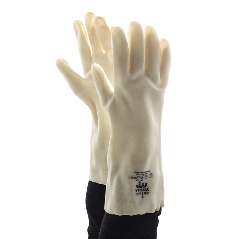 Polyco Vyclear Clear Dipped PVC Chemical Resistant Glove P713
