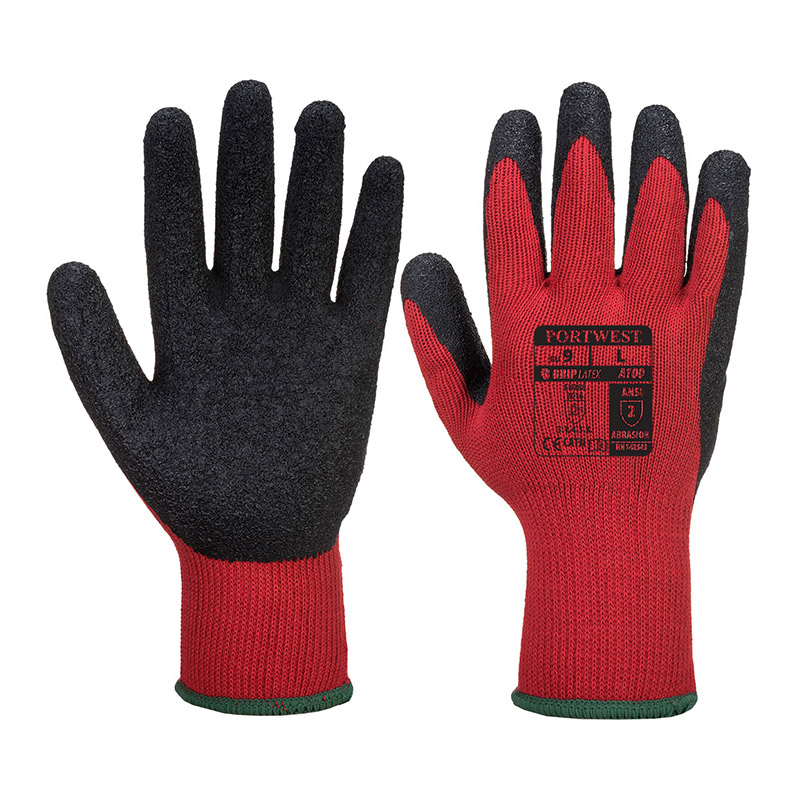 Portwest A100 Latex Red and Black Gloves SafetyGloves.co.uk
