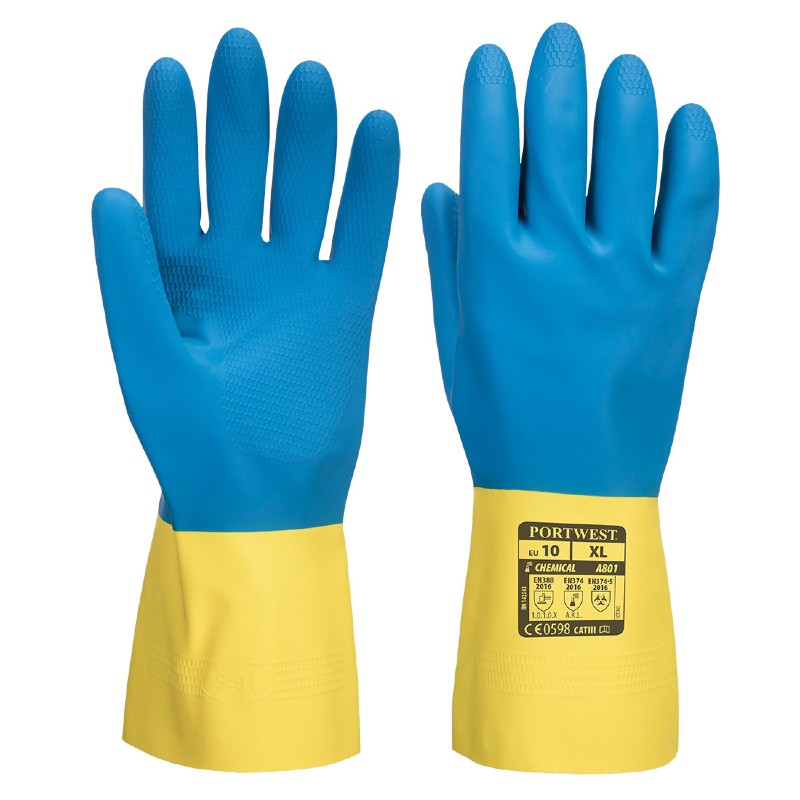 Portwest A801 Double Latex Dipped Gloves SafetyGloves.co.uk