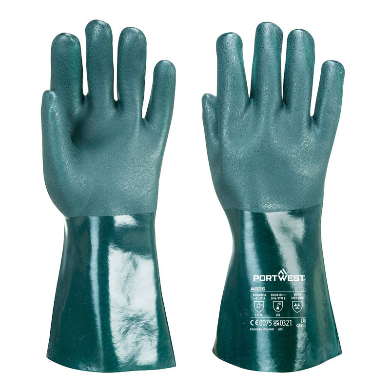 acs Portwest A835 PVC Chemical Gauntlets - SafetyGloves.co.uk