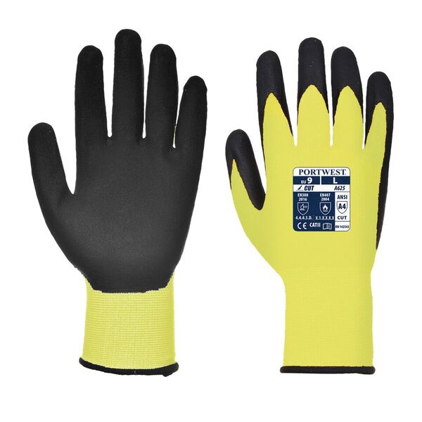 Portwest A625 Cut Yellow/Black Gloves SafetyGloves.co.uk