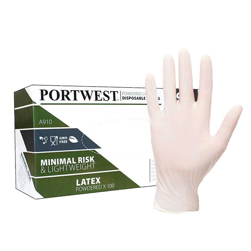 powdered vinyl gloves
