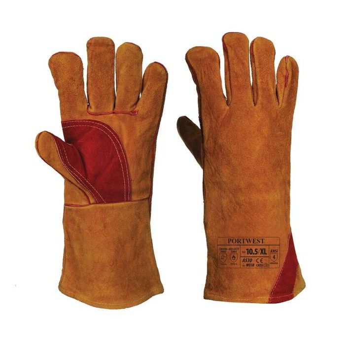 Portwest Reinforced Welding Leather Gauntlets A530 SafetyGloves.co.uk