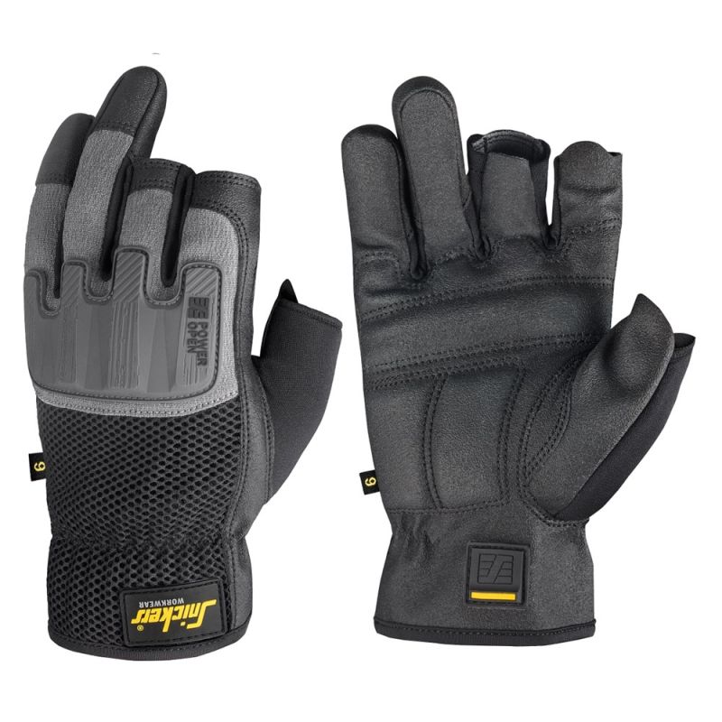 Snickers Power Core Reinforced Open Finger Gloves 9586 SafetyGloves.co.uk