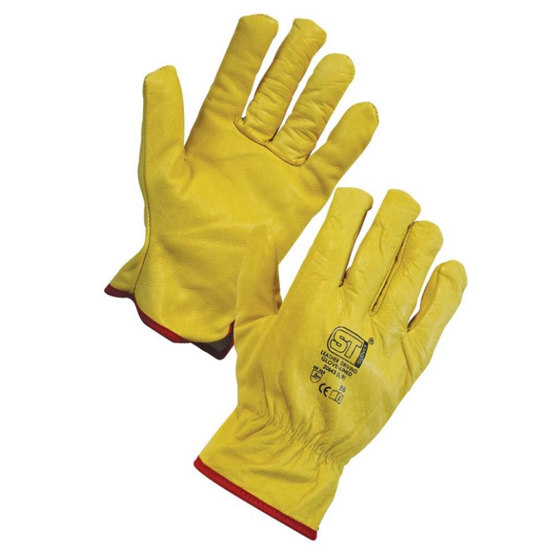 10 PAIRS OF FLEECE LINED LEATHER LORRY DRIVERS WORK GLOVES SAFETY DIY QUALITY UK 