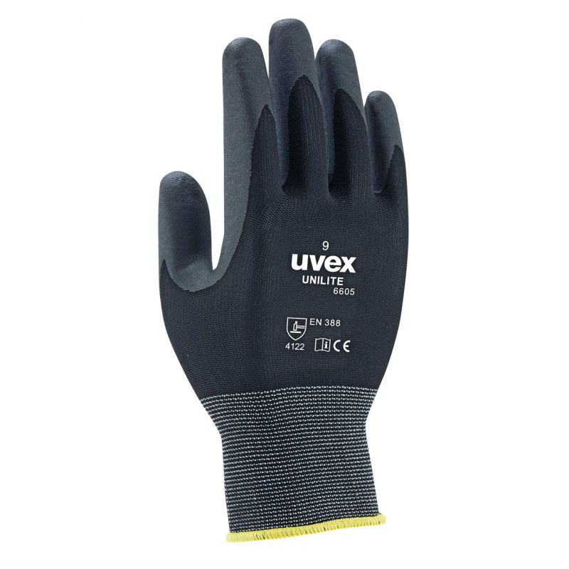 Uvex Unilite NitrileCoated Safety Gloves 6605 SafetyGloves.co.uk