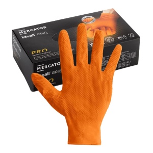 Aurelia Orange Nitrile Disposable Gloves - Extra Strong, Latex Free, Powder Free - Mechanics & Valeting-536146