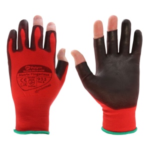 Polyco Red Fingerless Work Gloves 933 - SafetyGloves.co.uk