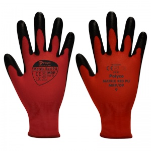 Polyco Matrix Red PU Work Gloves MRP