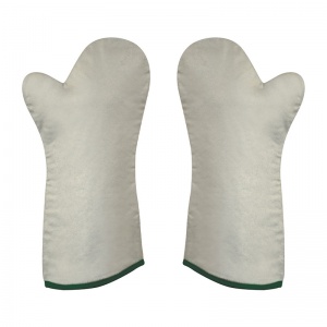 Polyco Teflon Mitt Heat-Proof Kitchen and Kiln Gloves (Silver Mittens)