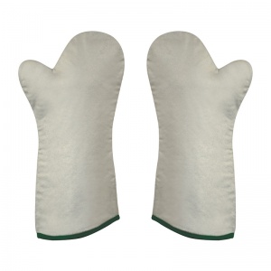 Polyco Teflon Mitt Heat-Proof Kitchen and Kiln Gloves (Silver Mittens)