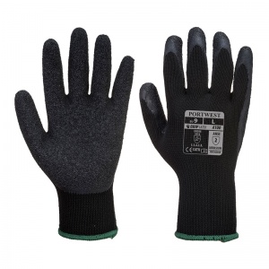 Portwest A100 Black Latex Grip Gloves