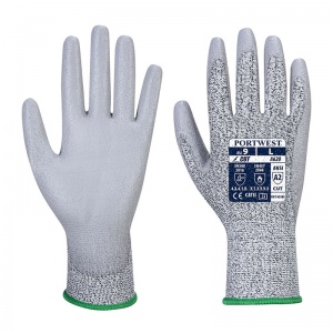 Portwest A620 PU Coated Cut Level B Heat-Resistant Grey Gloves (Case of 144 Pairs)