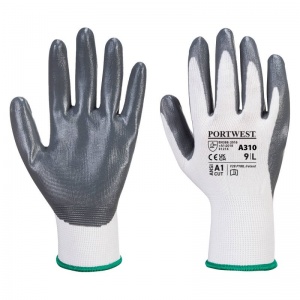 Portwest A310 Nitrile Grip Grey and White Gloves (Case of 288 Pairs)