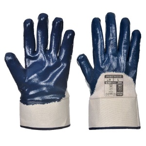 Portwest Nitrile 3/4 Dipped Safety Cuff Gloves A301