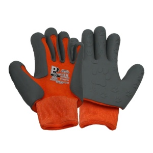 LATEX COATED ORANGE and GREEN RUBBER WORK GLOVES BUILDER