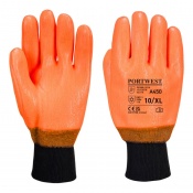 Portwest A450 PVC Hi-Vis Weatherproof Thermal Gloves