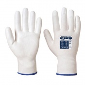 Portwest A620 PU Palm Coated Level 3 Cut-Resistant White Gloves