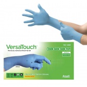 Ansell VersaTouch 92-481 Long-Cuffed Light Blue Disposable Nitrile Gloves