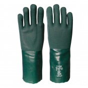 Green Double Dipped 14'' PVC Gauntlets V335