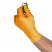 Grippaz Orange Semi-Disposable Nitrile Grip Gloves (Pack of 50)
