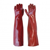 Heavy Duty Chemical Resistant Red 22'' PVC Gauntlet RH2258 (Case of 36 Pairs)