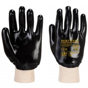 Portwest A400 Oil-Resistant PVC Black Gloves