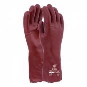 R135 Red PVC Gauntlet-Style Waterproof Handling Gloves