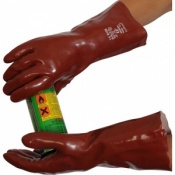 Standard Chemical Resistant Red 14'' PVC Gauntlet R235