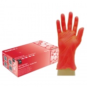 Shield2 GD17 Powder-Free Vinyl Red Disposable Gloves
