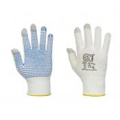 Supertouch Dotted Palm Touchscreen Handling Gloves (White)
