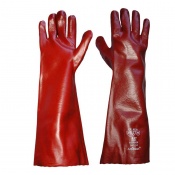 Standard Chemical Resistant Red 18'' PVC Gauntlet R245