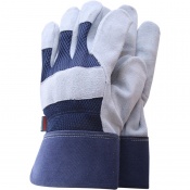 Town & Country Premium Leather Palm Large Soft Blue Gloves Gardening 