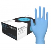 Unigloves GF001 Fortified AntiMicrobial Blue Nitrile Gloves (Pack of 100)