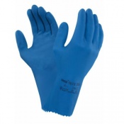 1 Pair Ansell Versatouch AlphaTec 87-195 Flocklined Latex Gloves Blue 1 Pair Ansell Versatouch AlphaTec 87-195 Flocklined Latex Gloves Blue