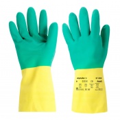 Ansell Bi-Colour 87-900 Heavy-Weight Chemical-Resistant Gauntlet Gloves