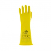 Ansell E015Y Electrician Class 00 Long Yellow Insulating Rubber Gloves