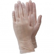 BGH ER-NMBGH 100Pcs Disposable PVC Gloves Protective Thick Transparent Plastic Safety Mittens,Disposable Gloves S,M,L,XL 