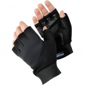 fingerless leather work gloves