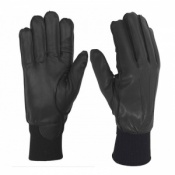 Men's Uniform Lined Leather Police Gloves with Cuff