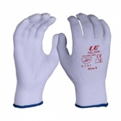 Knitted Nylon Low-Linting White Gloves NLNW