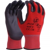 PCP-Red PU Coated Polyester Handling Gloves