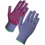 Supertouch PVC Dot Assembly Gloves Supergrey With Red Dot Palm 2698