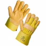 Supertouch  21643 Yellow Hide Leather Rigger Handling Gloves