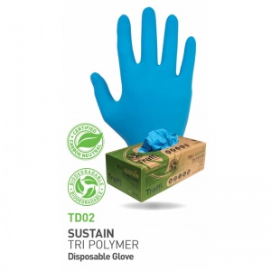 TraffiGlove TD02 Sustain  Eco-Friendly Biodegradable Nitrile Gloves (Box of 100 Gloves)