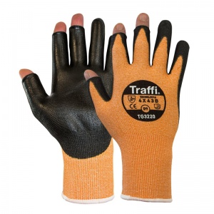 TraffiGlove TG3220 Cut Level B Exposed Fingertips Grip Gloves