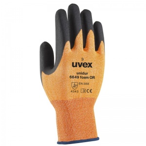Uvex Unidur 6649 Orange Foam Cut Resistant Gloves
